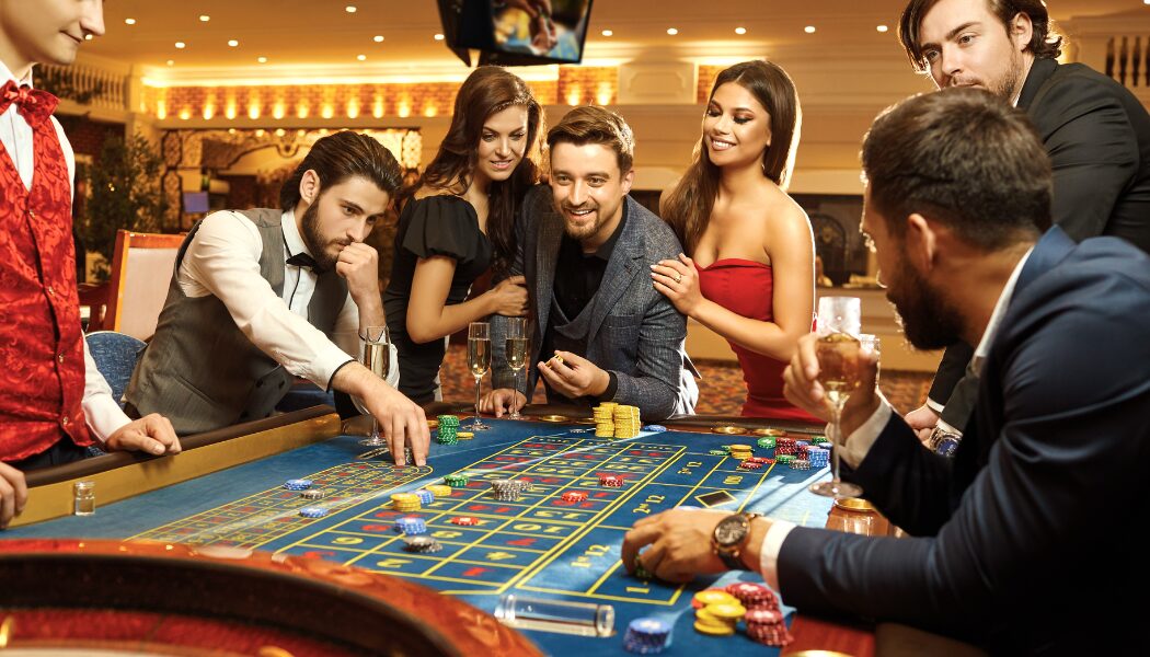 CasinoNightGroupRoulette Guests enjoying a luxury casino party at a corporate event